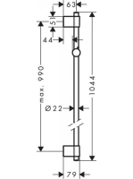 Hansgrohe Unica króm zuhanyrúd Varia 105cm 27356000