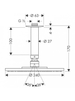 Hansgrohe Raindance S 240 AIR 1 Jet fejzuhany Ecosmart 27463000