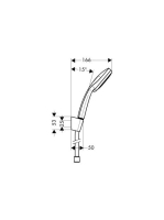 Hansgrohe Croma 100 zuhanytartó szett Multi 125 cm-es zuhanytömlővel, króm 27593000