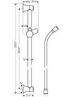 Hansgrohe Unica'Classic zuhanyrúd 0,65m 27617 820