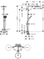 Hansgrohe Raindance Select S 240 1jet króm zuhanyrendszer 27633000