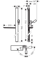 Hansgrohe Unica zuhanyrúd 900 mm, fehér/króm 27640400