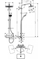 Hansgrohe Croma E zuhanyrendszer 280 1jet termosztáttal, EcoSmart, króm 27660000