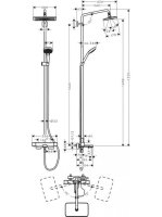 Hansgrohe Croma E zuhanyrendszer 280 1jet termosztátos csapteleppel, króm 27687000