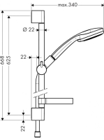 Hansgrohe Croma 100 /Unica'C zuhanyszett 0,65m 27717000