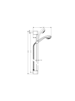 Hansgrohe Crometta 85 zuhanyszett Mono 90 cm-es zuhanyrúddal, króm 27729000