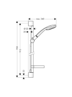 Hansgrohe Croma 100 Zuhanyszett Multi 90 cm-es zuhanyrúddal és szappantartóval, króm 27774000