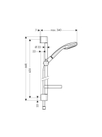 Hansgrohe Croma 100 zuhanyszett Multi 65 cm-es zuhanyrúddal és szappantartóval, króm 27775000