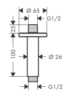Hansgrohe Vernis Blend Mennyezeti csatlakozó 10 cm króm 27804000