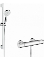 Hansgrohe Crometta zuhanyrendszer Vario 65 cm zuhanyrúddal és termosztáttal, króm/fehér 27812400