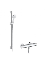 Hansgrohe Crometta zuhanyrendszer Vario 90 cm zuhanyrúddal és termosztáttal, króm/fehér 27813400