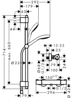 Hansgrohe Croma Select S Temosztátos csaptelep Vario 72 cm-es zuhanyrúddal 27833400