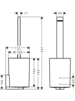Hansgrohe WallStoris WC kefe tartó matt fekete 27927670