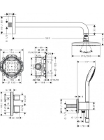 Hansgrohe Croma E zuhanyrendszer 280 1 jet, Ecostat E, króm 27953000