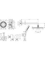 Hansgrohe Raindance S Zuhanyrendszer 240, 1 jet PowderRain és Shower Select S matt fekete 27959670