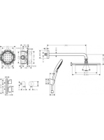 Hansgrohe Croma zuhanyrendszer 280 1 jet, Ecostat S, matt fekete 27961670