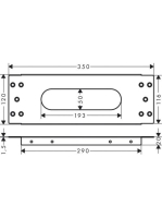 Hansgrohe sBox szerelőlap épített peremre szereléshez 28016000