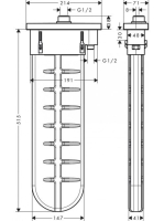 Hansgrohe sBox ovális kád színkészlet, króm 28020000