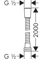 Hansgrohe Metaflex króm zuhanycső 2m 28264000