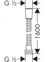 Hansgrohe Metaflex króm zuhanycső 1,60m 28266000