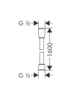 Hansgrohe Isiflex zuhanycső 1,25m, matt fekete 28272670