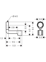 Hansgrohe króm zuhanytartó Porter Reno 28335000