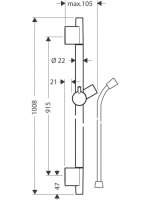 Hansgrohe Unica matt fehér zuhanyrúd S Puro 90cm-es zuhanycsővel 28631700