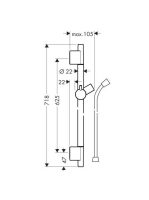 Hansgrohe Unica zuhanyrúd S Puro 65 cm, zuhanycsővel, szálcsiszolt bronz 28632140