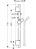 Hansgrohe Unica zuhanyrúd S Puro 65 cm, zuhanycsővel, polírozott arany hatású 28632990