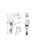 Hansgrohe Focus Elektronikus mosdócsaptelep hőmérséklet szabályozással elemes működtetésű 31171000