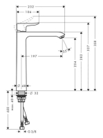 Hansgrohe Metris 260 mosdócsaptelep lefolyógarnitúra nélkül 31184000