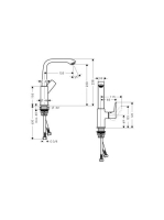 Hansgrohe Metris mosdócsaptelep 230 Push-Open lefolyógarnitúrával 230 31187000