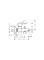 Hansgrohe Metris falsíkon kívüli kádcsaptelep, króm 31480000