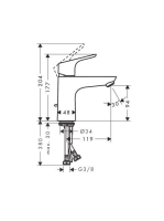 Hansgrohe Focus egykaros mosdócsaptelep 100 LowFlow automata lefolyógarnitúrával, króm 31603000