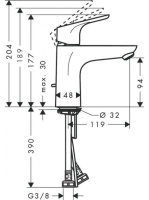 Hansgrohe Focus hidegindítású egykaros mosdó csaptelep 100 automata leeresztővel 31657000