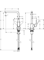Hansgrohe Focus M41 mosogató csaptelep elforgatható kifolyóval, rozsdamentes acél hatású 31817800