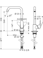 Hansgrohe Focus M41 mosogató csaptelep, rozsdamentes acél hatású 31820800