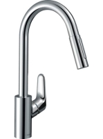 Hansgrohe Focus M41 egykaros konyhai csaptelep kihúzható zuhanyfejjel EcoSmart, króm 31833000