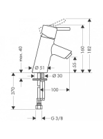 Hansgrohe Talis S mosdócsaptelep lefolyó-garnitúra nélkül, króm 32031000