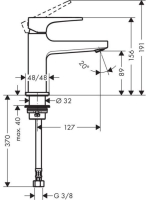 Hansgrohe Metropol egykaros mosdócsaptelep 100 kézmosóhoz, hidegvizes bekötéssel, króm 32501000