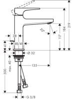 Hansgrohe Metropol mosdócsaptelep 110 push-open lefolyóval 32506000