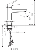 Hansgrohe Metropol polírozott arany hatású mosdócsaptelep 110 push-open lefolyóval 32507990