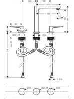 Hansgrohe Metropol 160 3-lyukú mosdócsaptelep matt fehér. push-open lefolyóval 32515700