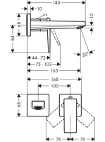 Hansgrohe Metropol 2-lyukú egykaros mosdó csaptelep 165mm kifolyóval 32525000