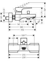Hansgrohe Metropol falsíkon kívüli kádcsaptelep króm 32540000