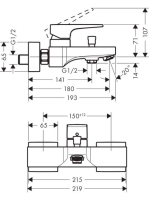 Hansgrohe Metropol falsíkon kívüli kádcsaptelep szálcsiszolt bronz 32540140