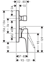 Hansgrohe Metropol króm falsík alatti kádcsaptelep 32545000