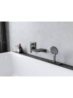 Hansgrohe Metropol szálcsiszolt fekete/króm falsík alatti kádcsaptelep 32545340