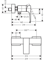 Hansgrohe Metropol falsíkon kívüli króm zuhanycsaptelep 32560000