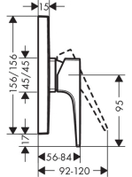 Hansgrohe Metropol falsík alatti króm zuhanycsaptelep 32565000